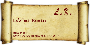 Löwi Kevin névjegykártya